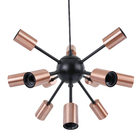 Pendente 12 Lâmpadas Preto e Laranja Metal Kiev Quality