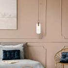 Pendente Metal/vidro 31x13cm Guri Bella Iluminação Bronze/pre