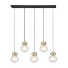 Pendente Metal/vidro 36,5x24cm Guaraná Bella Iluminação Bronz