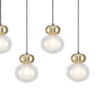 Pendente Metal/vidro 36,5x24cm Guaraná Bella Iluminação Bronz