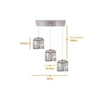 Pendente Milano Cristal Rd 12x42x10cm 3 Luzes G9 Transparente