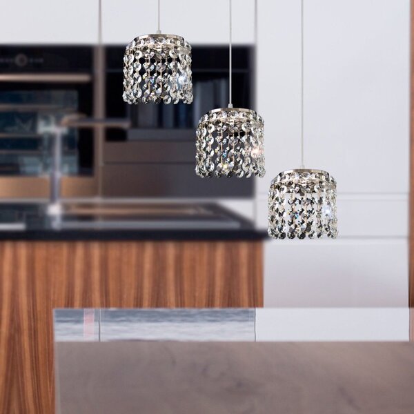 Pendente Milano Cristal Rd 12x42x10cm 3 Luzes G9 Transparente