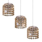 Pendente Milano Cristal Redondo 3 Lâmpadas G9 Bronzearte Bron