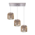 Pendente Milano Cristal Redondo 3 Lâmpadas G9 Bronzearte Bron
