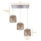 Pendente Milano Cristal Redondo 3 Lâmpadas G9 Bronzearte Bron