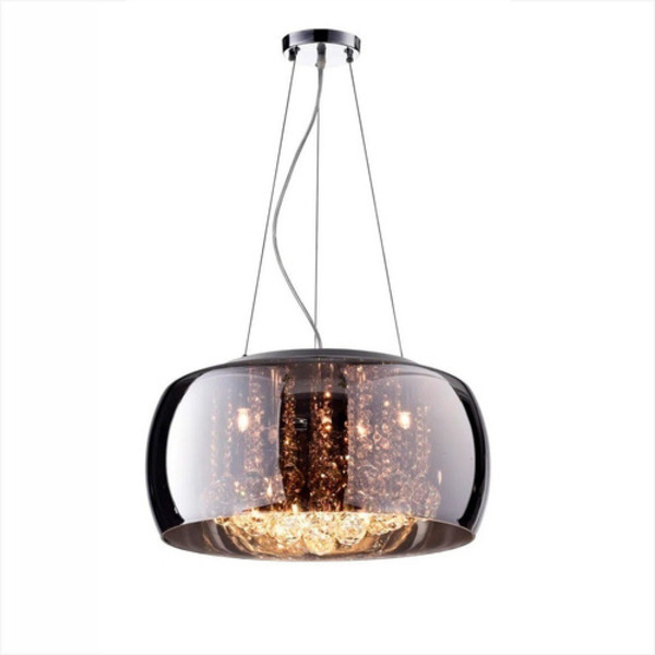 Pendente Milão 40cm Vidro Cristal K9 Cobre P/ Sala Mesa Jantar