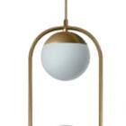 Pendente Milla Em Alumínio Cor Cobre E Vidro Opalino Duplo 2x