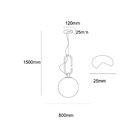 Pendente Mob Cúpula Em Vidro Yd001 Bella Iluminação St1881