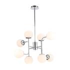 Pendente Moderno 8 Lâmp 73cm Cromado Bivolt