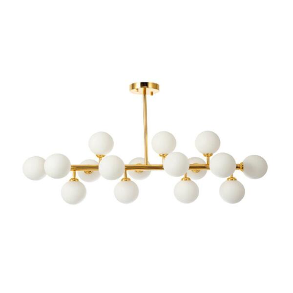 Pendente Moderno 95cm Jabuticaba Dourado 16 Lâmpadas Bl