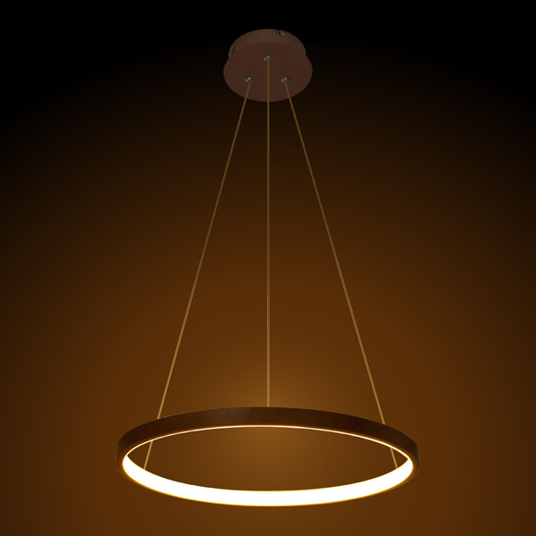 Pendente Moderno Anel Ring COBRE 1 Arco 20w 40cm Led integrad