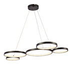 Pendente Moderno Aros Preto 95cm Led 65w 3000k Bivolt 14538-pl