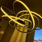 Pendente Moderno Circulos Preto 60cm Led 80w 3200k Bivolt