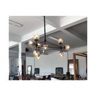 Pendente Moderno Cúpula De Vidro Preta 10 Lâmpadas Bivolt