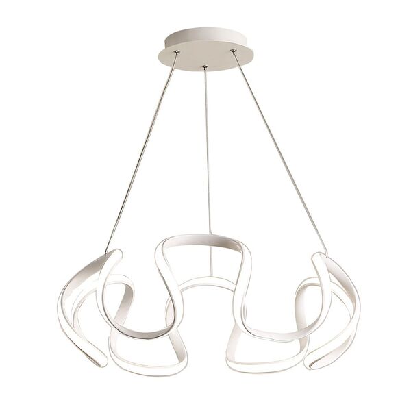 Pendente Moderno Curva Anel Led 60w 58cm Alum Branco Apus Bl