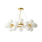 Pendente Moderno Diâm.70cm Júpiter Dourado 25 Lâmpadas Bl