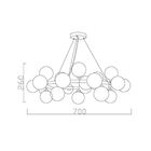 Pendente Moderno Diâm.70cm Júpiter Dourado 25 Lâmpadas Bl