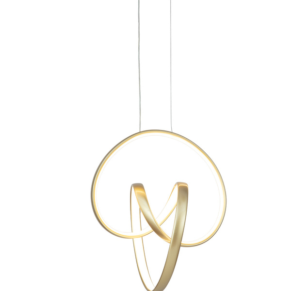 Pendente Moderno Dourado 30cm Led 30w 3000k Bivolt 14526-pl