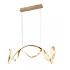 Pendente Moderno Dourado 60cm Led 80w 3500k Bivolt