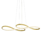 Pendente Moderno Dourado 80cm Led 36w 3000k Bivolt 14534-pl