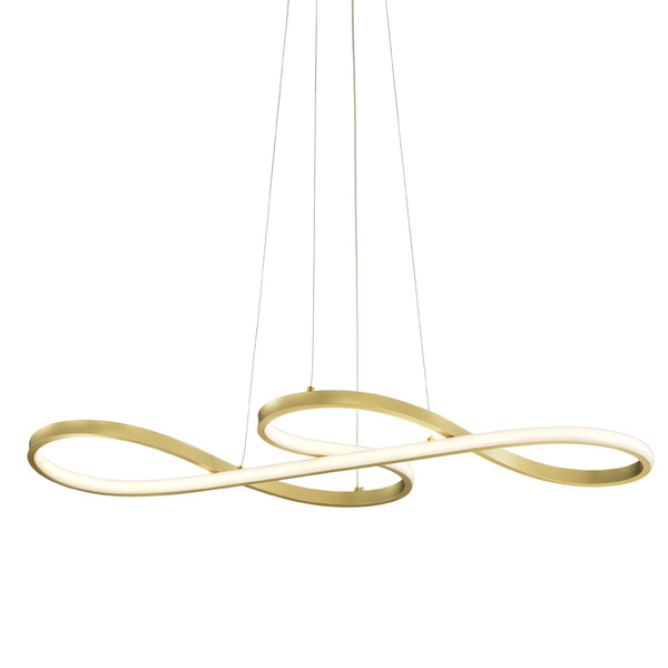 Pendente Moderno Dourado 80cm Led 36w 3000k Bivolt 14534-pl