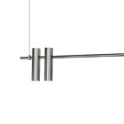 Pendente Moderno Dutti 120cm 5 Lamp Gu-10 Prata Lunar Bivolt