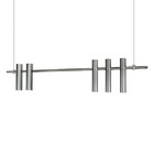 Pendente Moderno Dutti 120cm 5 Lamp Gu-10 Prata Lunar Bivolt