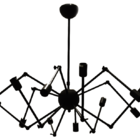 Pendente Moderno Em Metal Preto Articulável E Regulável De Al