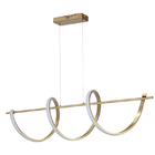 Pendente Moderno Espiral Dourado 100cm Led 32w 3000k Bivolt 1