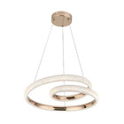 Pendente Moderno Espiral Dourado 120cm Led 40w 4000k Bivolt