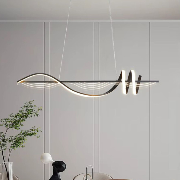 Pendente Moderno Espiral Preto 100cm Led 36w 3000k Bivolt 145