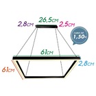 Pendente Moderno Fit Led Quadrado Preto Bivolt 25w 3000k St14