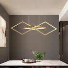 Pendente Moderno Geométrico Dourado 100cm Led 70w 3200k Bivolt