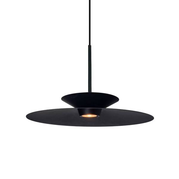 Pendente Moderno Luminária Tutu 40cm Preto Texturizado 1 Led