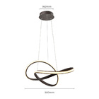 Pendente Moderno Marrom 50cm Led 45w 3 Em 1 Bivolt