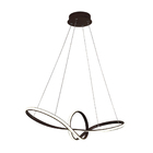 Pendente Moderno Marrom 76cm Led 45w 3 Em 1 Bivolt