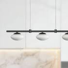 Pendente Moderno Odi 70cm 3xled 4w 3000k  Preto E Vidro 127v