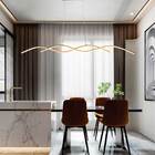 Pendente Moderno Ondas Dourado Escovado Com Cristais Acrílico