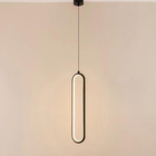 Pendente Moderno Oval Preto 38cm Led 18w 3000k Bivolt 15769-pl