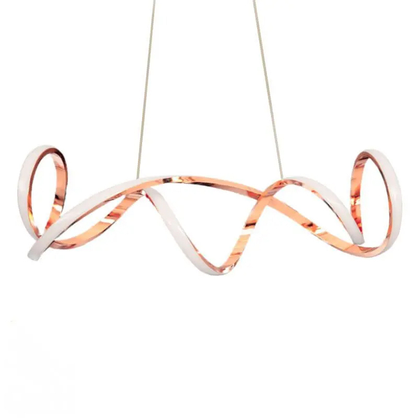 Pendente Moderno Rose Gold 60cm Led 80w 3500k Bivolt