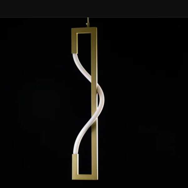 Pendente Moderno Slim Metálico Geométrico Iluminação Em Mangu