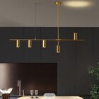 Pendente Moderno Slim Tubular P/5 Mini Dicroicas Luz Em 2 Dir