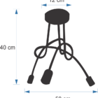 Pendente Moderno Sputnik Assimétrico Para 3 Lâmpadas Vermelho