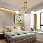 Pendente Moderno Sputnik Assimétrico Para 3 Lâmpadas Vermelho