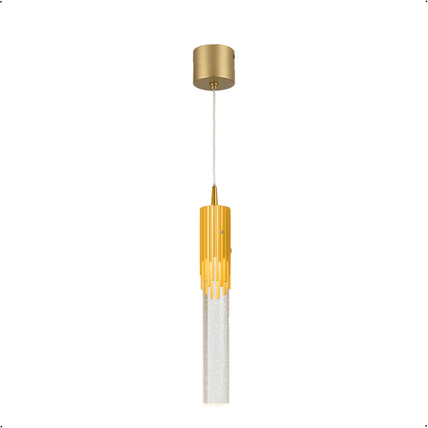Pendente Moderno Tubo Dourado 33cm Led 3w 3 Em 1 Bivolt 15767