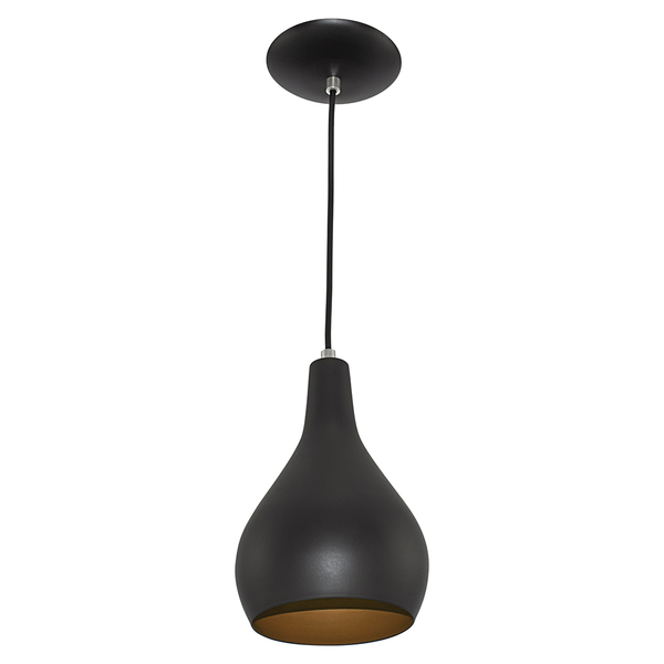 Pendente Nepal Drop Premium Gourmet Em Aluminio Preto/cobre