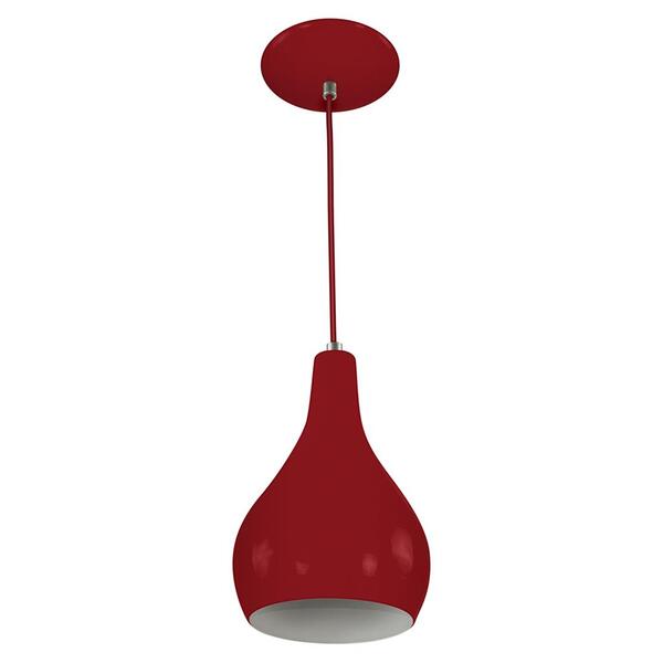 Pendente Nepal Drop Premium Gourmet Em Aluminio Vermelho