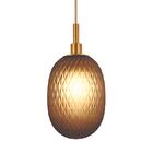 Pendente Net Bronze Vidro Fumê 15x30cm Para 1 E14 Bivolt Para