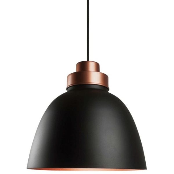 Pendente New Ind 1l E27 40x39 Preto/cobre