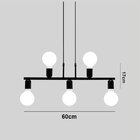 Pendente New Up Na Cor Preto Para 5 Lâmpadas E-27 Bivolt